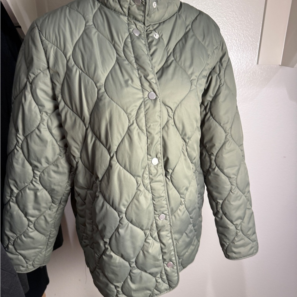 32 Degrees Quilted Puffer Jacket in Sage Green